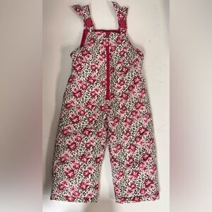 London Fog Leopard Rose Snow Ski  Bib 3